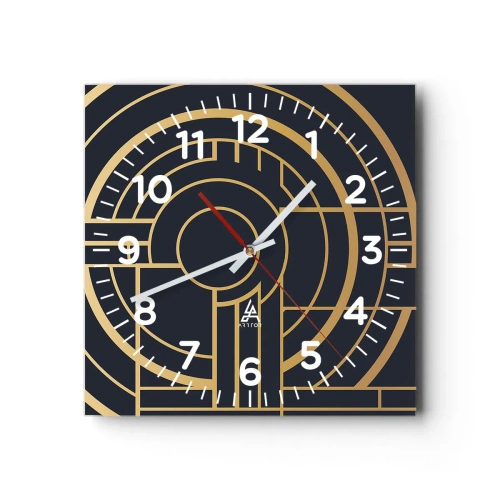 Reloj de pared - Reloj de vidrio - Giro de los elementos - 40x40 cm