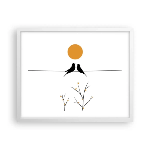 Póster en marco blanco - Noche de ruiseñores - 50x40 cm