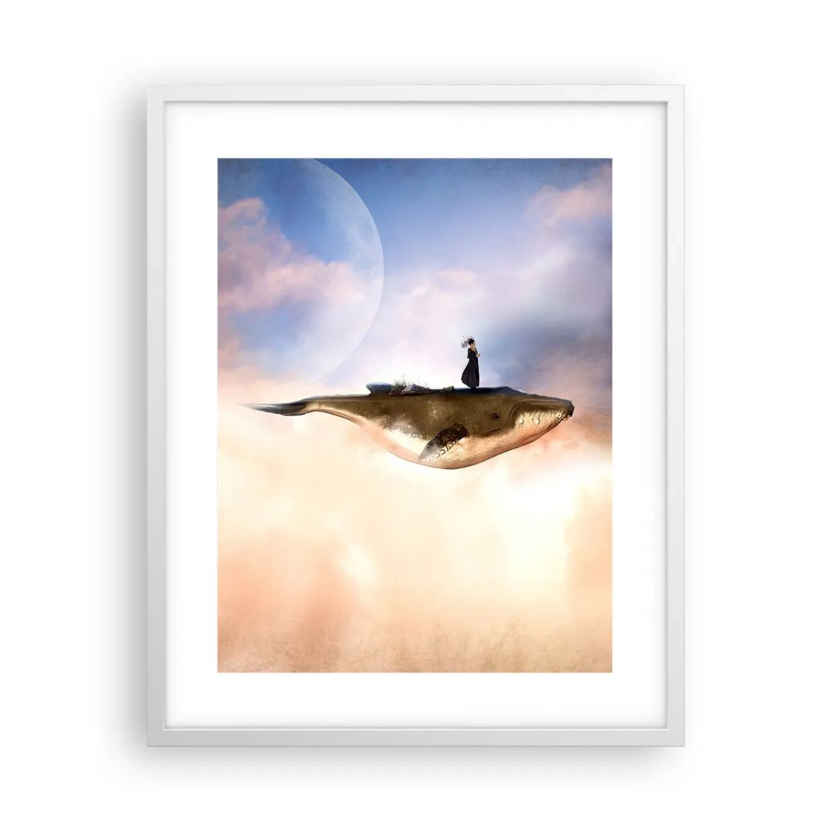 Póster en marco blanco - Un viaje surrealista - 40x50 cm
