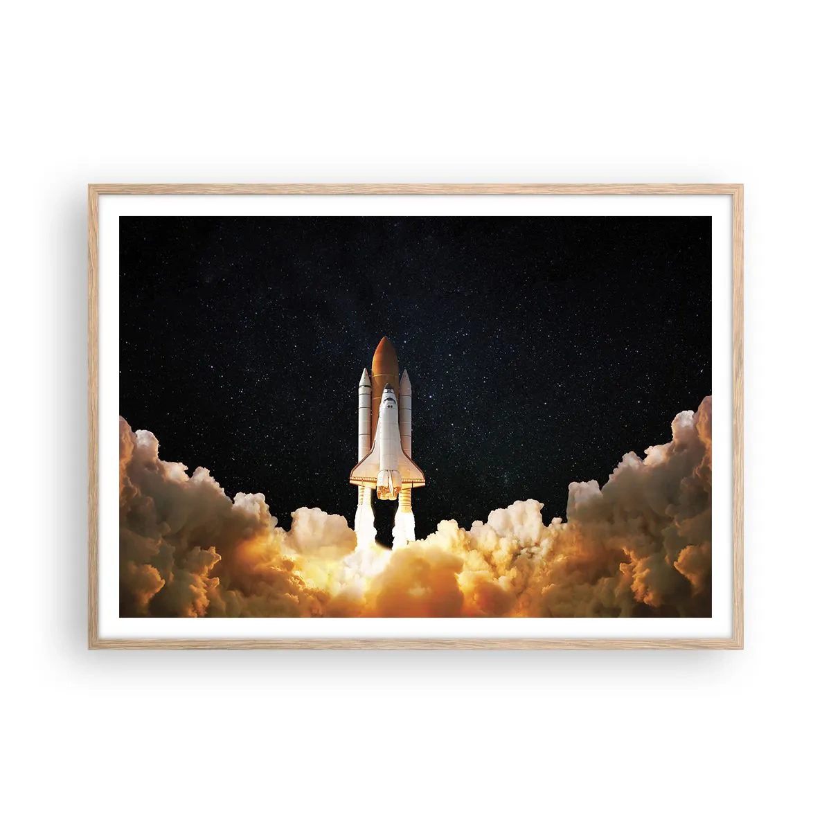 Póster en marco roble claro - ¡Ad astra! - 100x70 cm