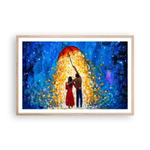 Póster en marco roble claro - La magia de una tarde lluviosa - 91x61 cm