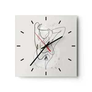 Reloj de pared - Reloj de vidrio - El arte de la seducción - 40x40 cm