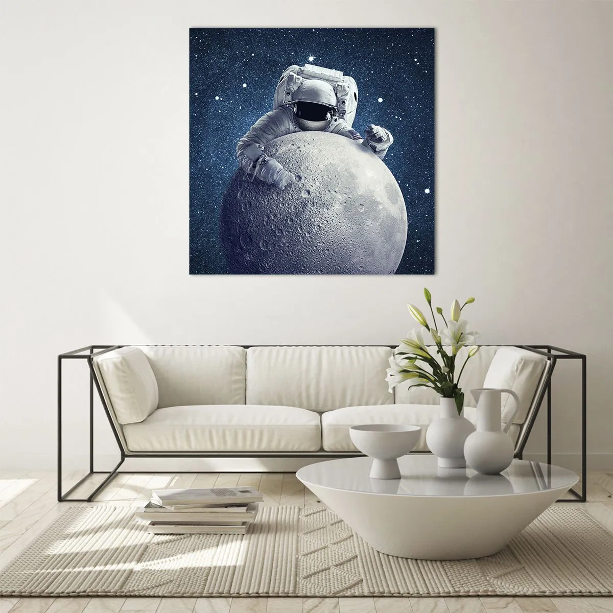 Cuadro sobre vidrio - Impresiones sobre Vidrio - Bromista espacial - 40x40 cm