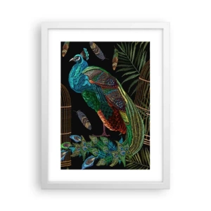 Póster en marco blanco - Con plumajes reales - 30x40 cm