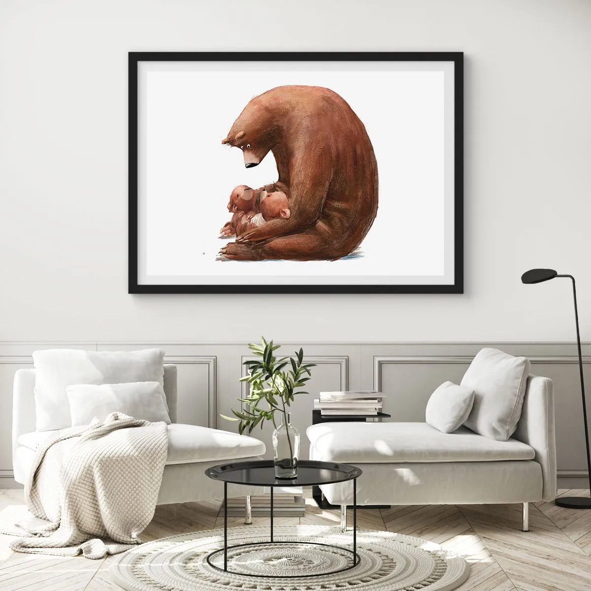 Póster en marco negro - Dulces sueños, niños - 91x61 cm