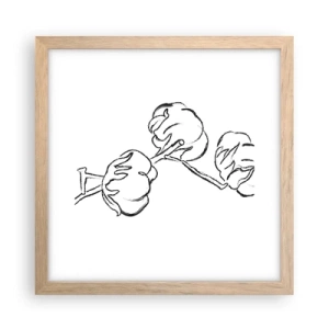 Póster en marco roble claro - Plumón de algodón - 30x30 cm