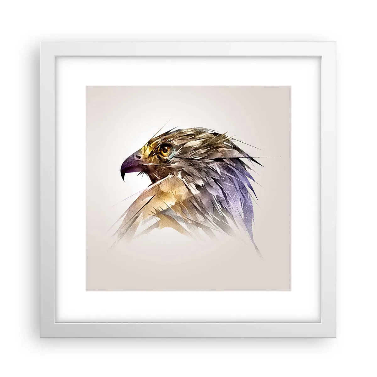 Póster en marco blanco - Retrato de un guerrero - 30x30 cm