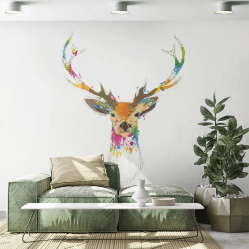Fotomural personalizado Premium Sand - Un suave ciervo bañado en color - Abstracción, animales, Ciervo