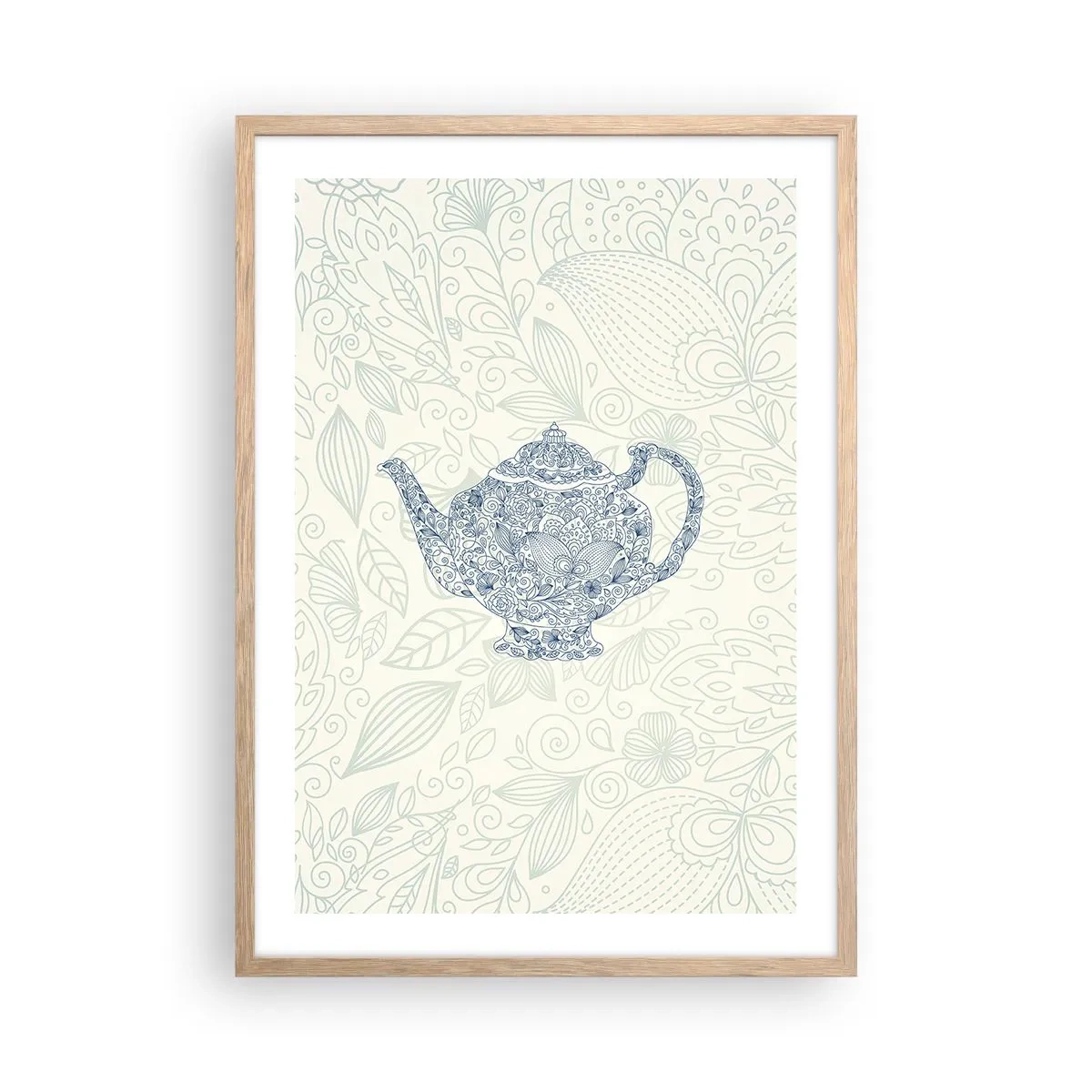 Póster en marco roble claro - El encanto del té - 50x70 cm