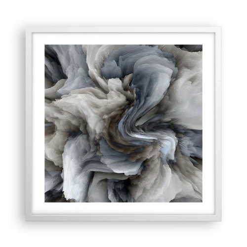 Póster en marco blanco - Piedra y flor - 50x50 cm