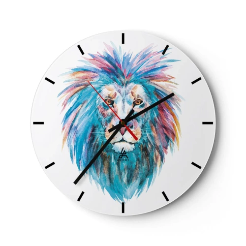 Reloj de pared - Reloj de vidrio - Aura electrizante - 40x40 cm