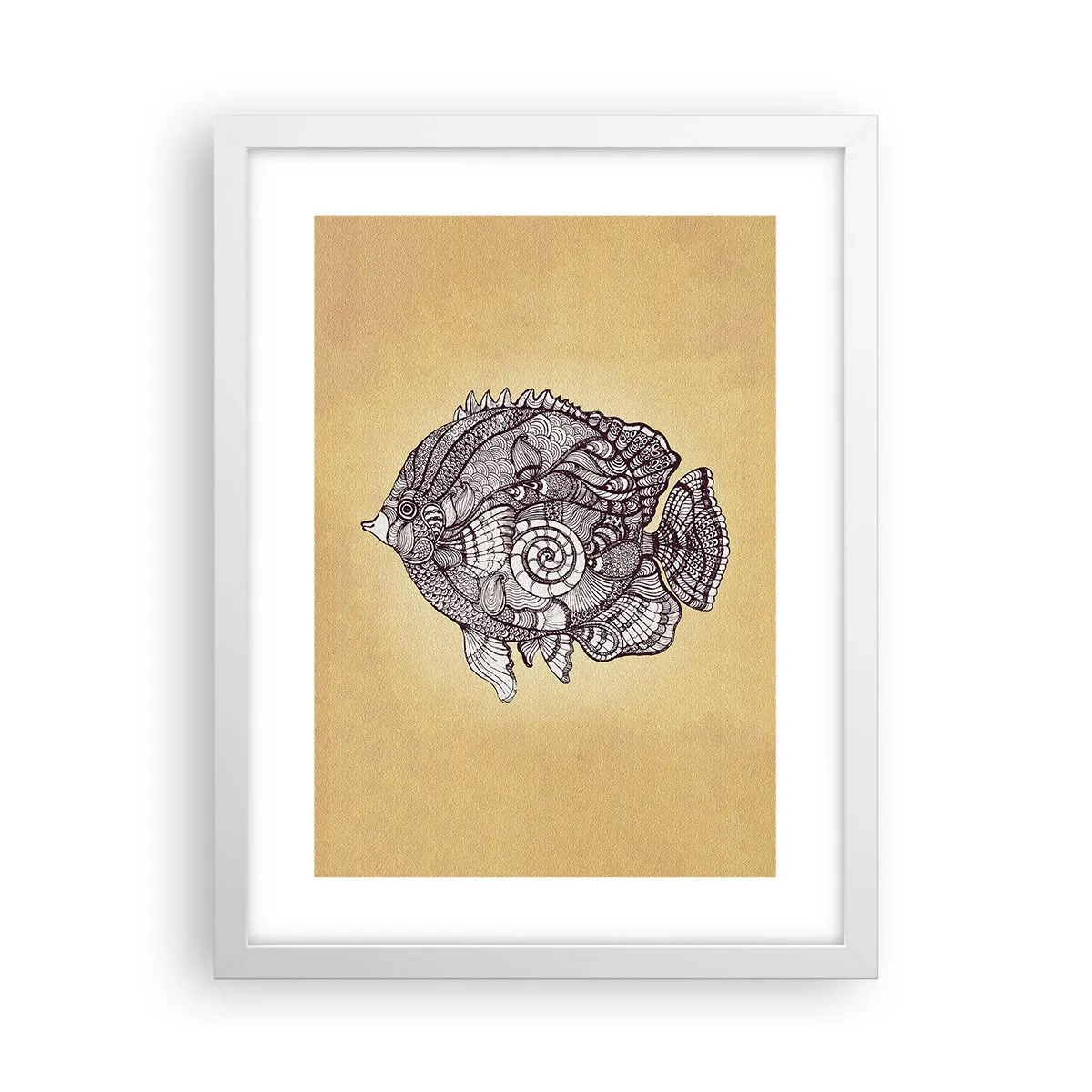 Póster en marco blanco - De un océano de ornamentos - 30x40 cm