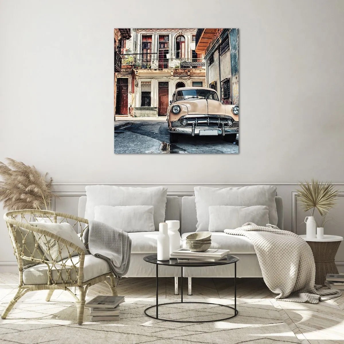 Cuadro sobre vidrio - Impresiones sobre Vidrio - Siesta en La Habana - 50x50 cm