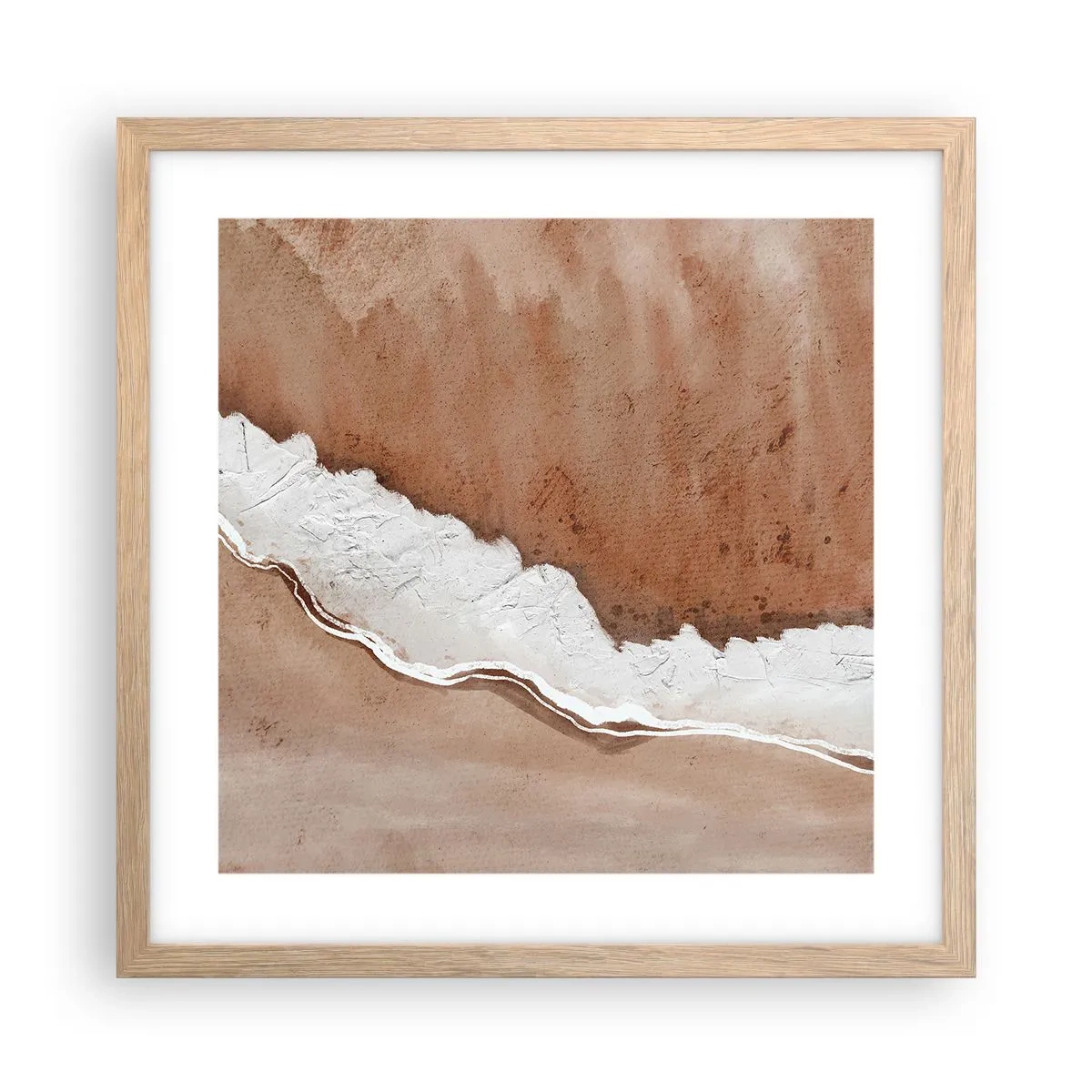 Póster en marco roble claro - En colores terrosos - 40x40 cm