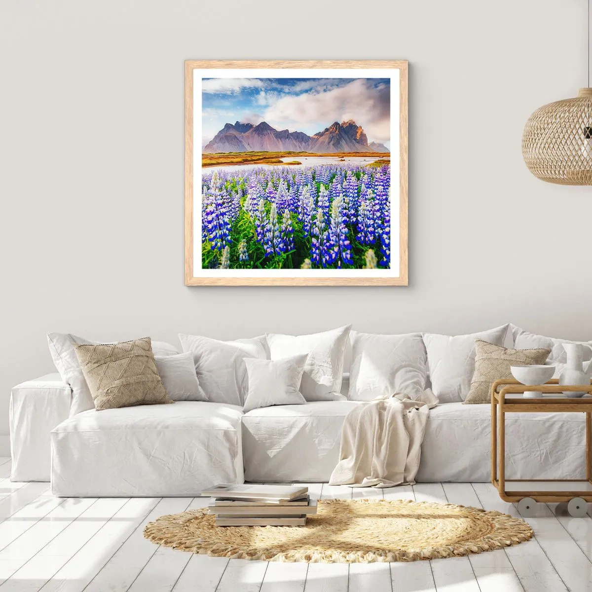 Póster en marco roble claro - La fuerza y la severidad junto a la dulzura - 40x40 cm