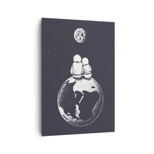 Cuadro sobre lienzo - Impresión de Imagen - Una historia de amor cósmico - 70x100 cm