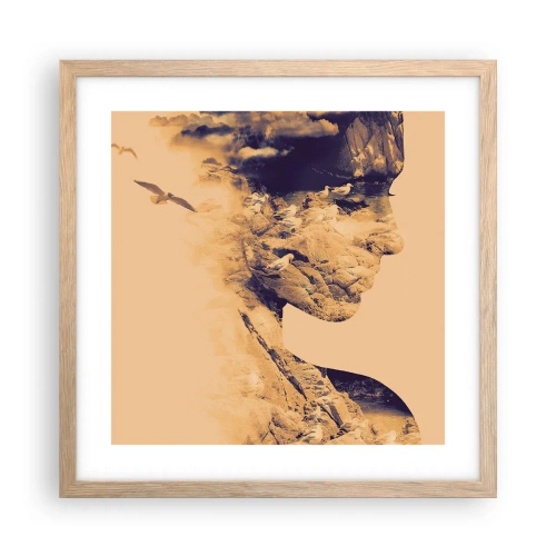 Póster en marco roble claro - Hermosa por naturaleza - 40x40 cm