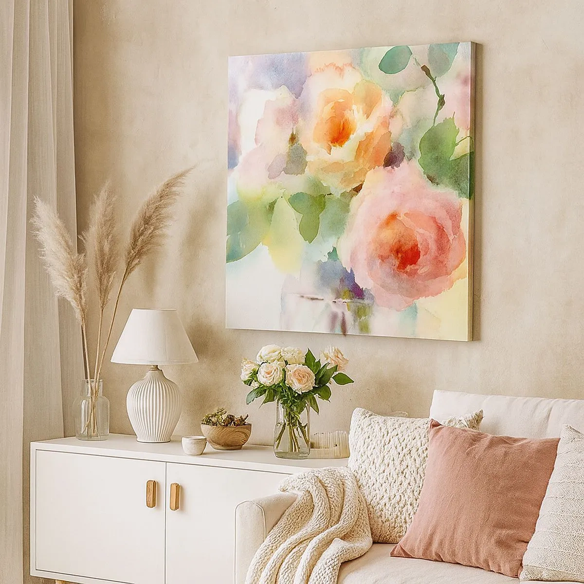 Cuadro sobre lienzo - Impresión de Imagen - Delicado como una acuarela - 30x30 cm