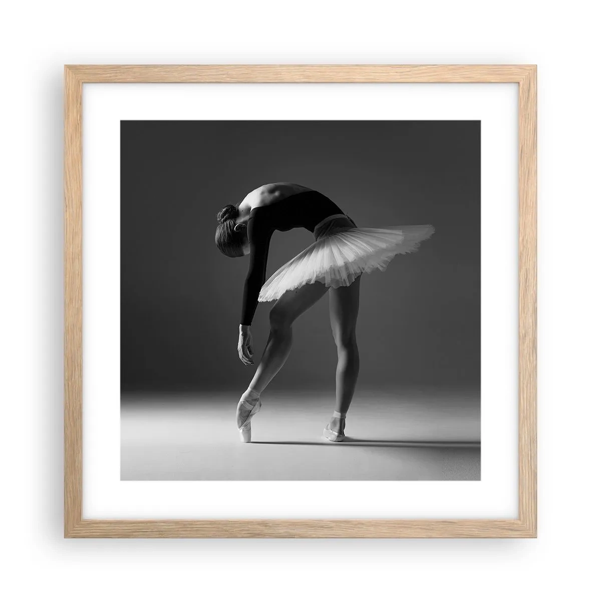 Póster en marco roble claro - Bella bailarina - 40x40 cm