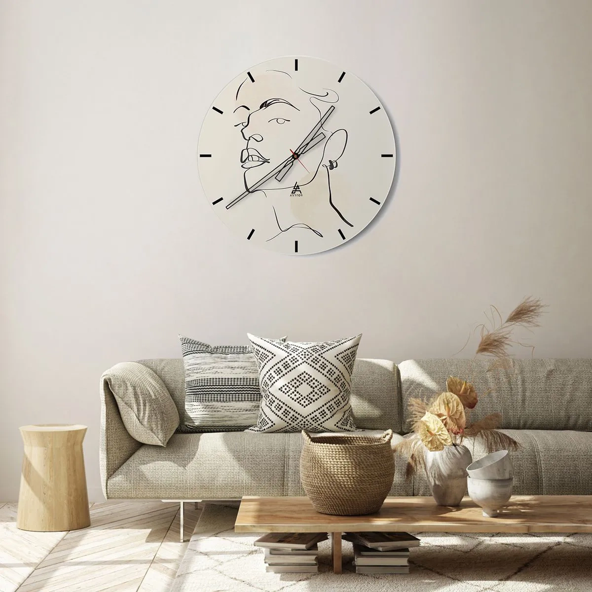 Reloj de pared - Reloj de vidrio - Una mirada orgullosa - 30x30 cm