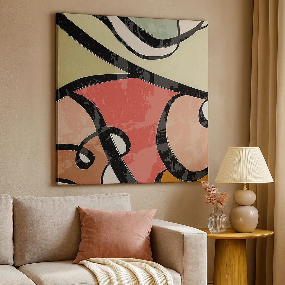 Cuadro sobre lienzo - Impresión de Imagen - Piruetas entre colores - 30x30 cm