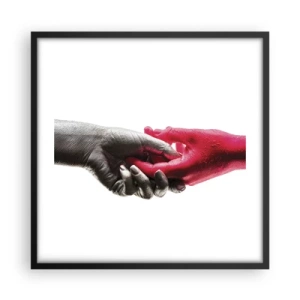 Póster en marco negro - Juntos, aunque diferentes - 50x50 cm