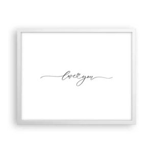 Póster en marco blanco - Negro sobre blanco - 50x40 cm