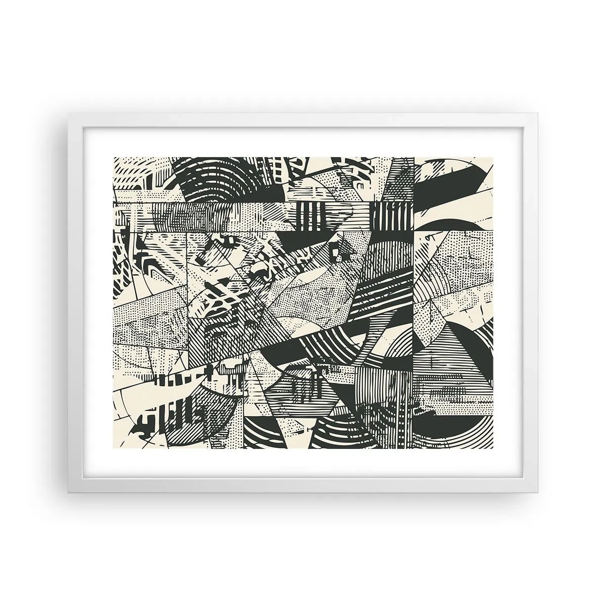 Póster en marco blanco - La dinámica del presente - 50x40 cm