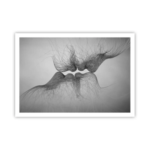 Póster - Un beso abstracto presentado en forma etérea. - 100x70cm - Beso del viento - Decoración de pared moderna para salón y dormitorio ARTTOR