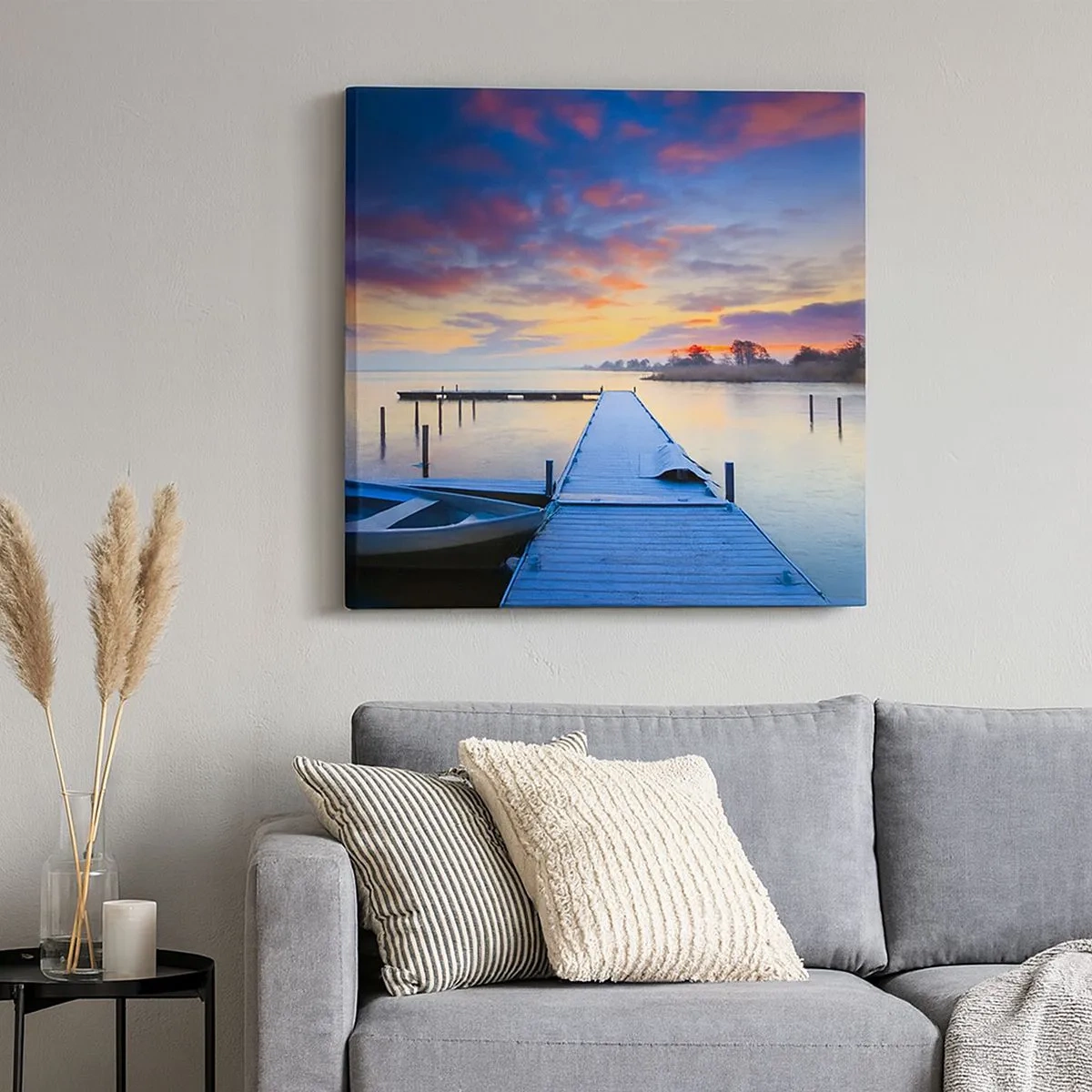 Cuadro sobre lienzo - Impresión de Imagen - Calma púrpura y dorada - 30x30 cm