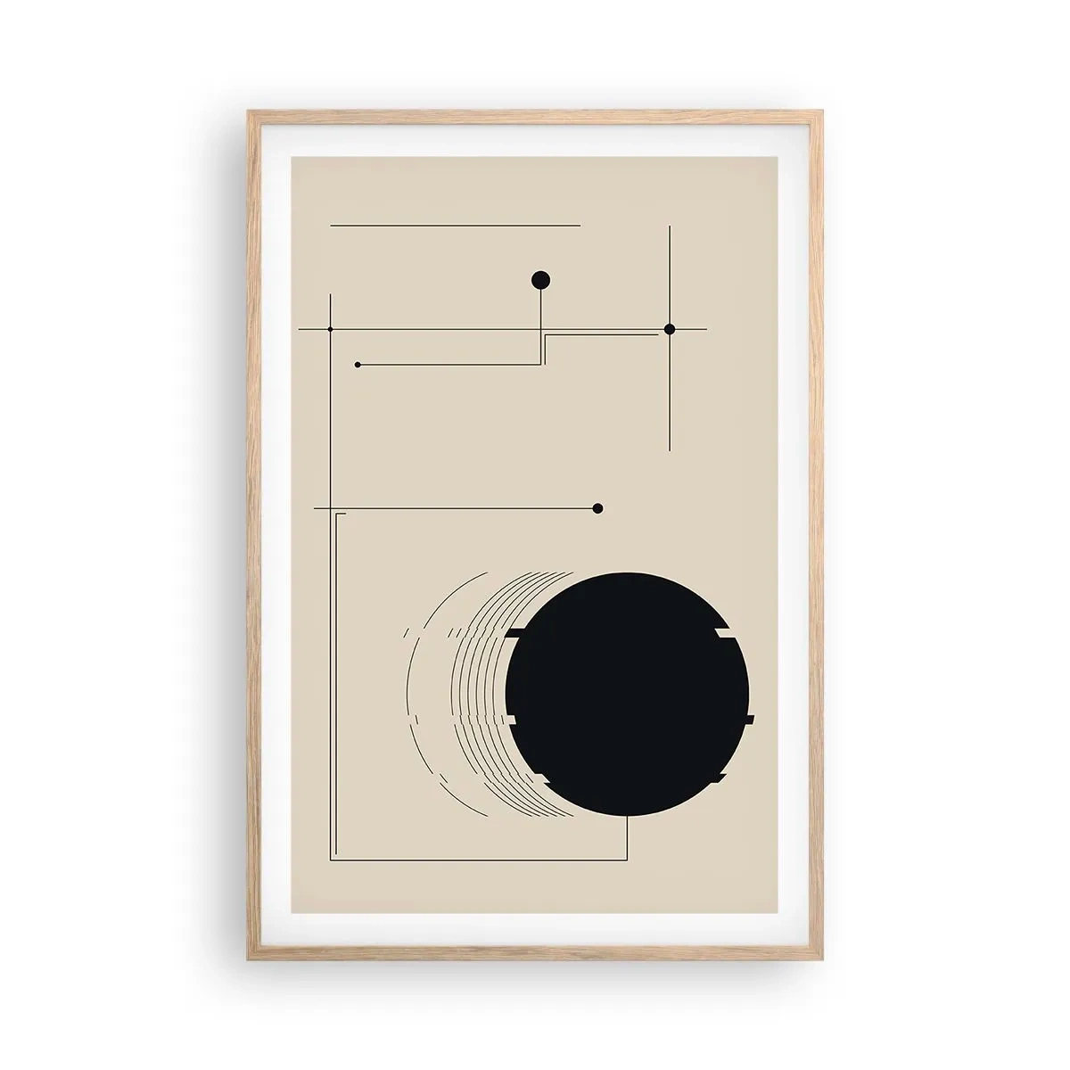 Póster en marco roble claro - Composición elástica y dinámica - 61x91 cm