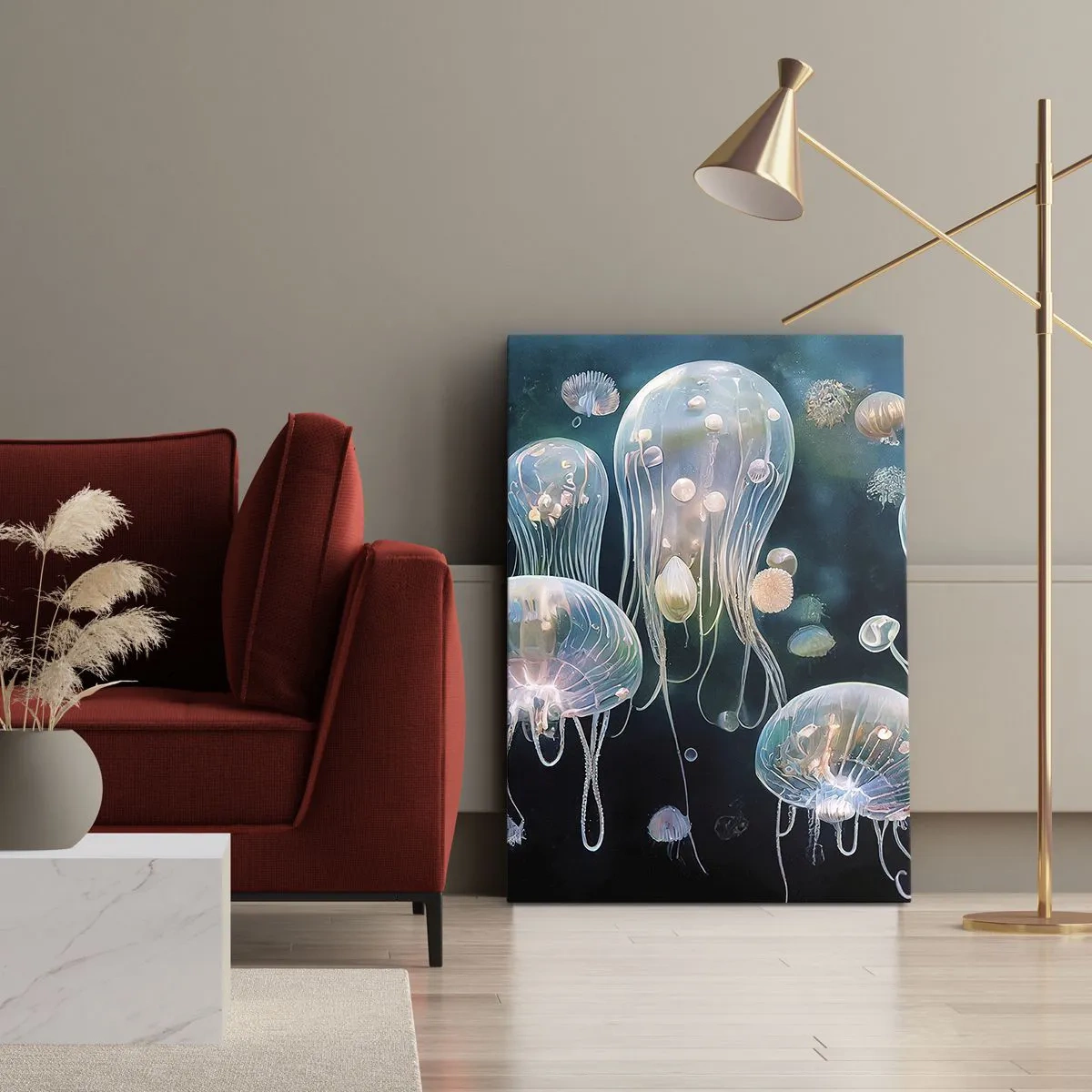 Cuadro sobre lienzo - Impresión de Imagen - Globos submarinos - 55x100 cm