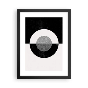 Póster en marco negro - Armonía en blanco y negro - 30x40 cm