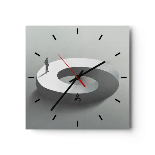 Reloj de pared - Reloj de vidrio - Ser sabio no es una labor sencilla - 40x40 cm