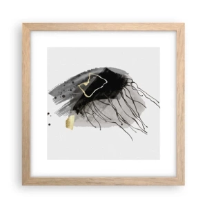 Póster en marco roble claro - En negro y dorado - 30x30 cm