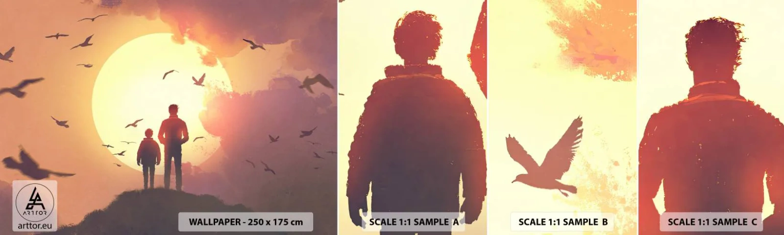 Muestra De Fotomural Standard Eco - Cara a cara con el sol - Abstracción, Fantasía, Pedazo - 100x30 cm