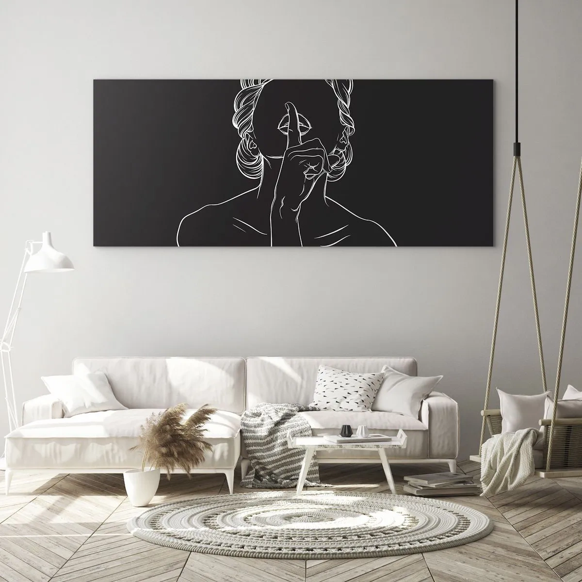 Cuadro sobre vidrio - Impresiones sobre Vidrio - La belleza florece en silencio - 90x30 cm