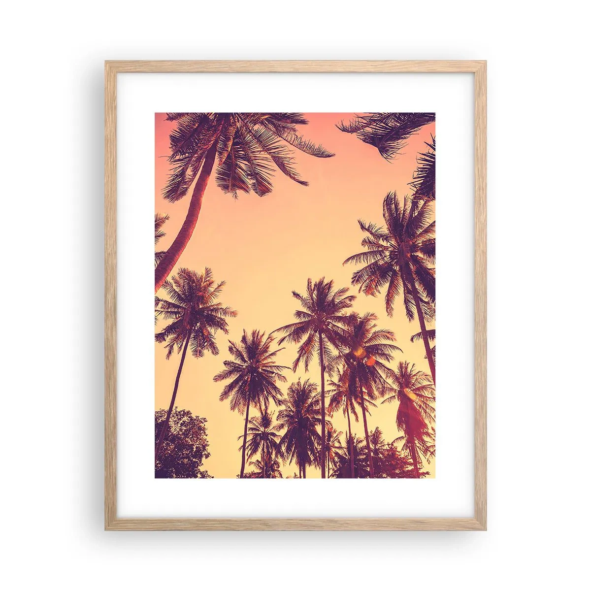 Póster en marco roble claro - Variante tropical - 40x50 cm