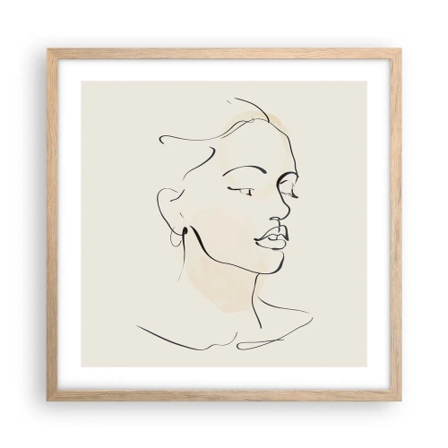 Póster en marco roble claro - Líneas que muestran seguridad - 50x50 cm