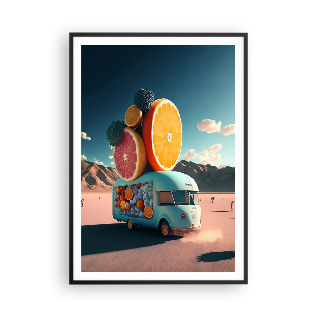 Póster en marco negro - Un sabor a vacaciones - 70x100 cm