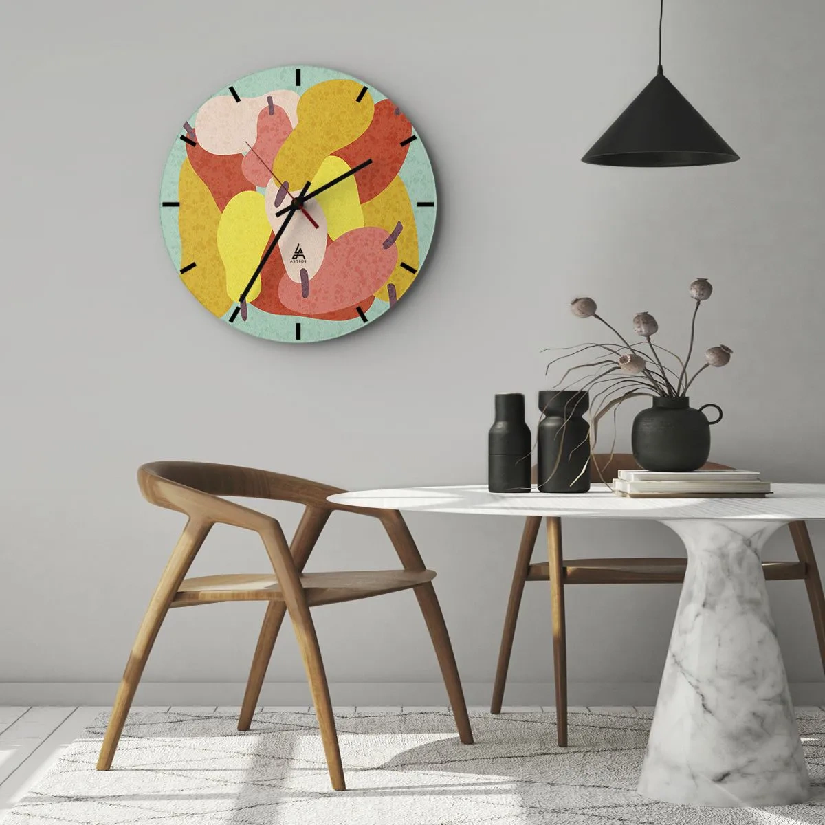 Reloj de pared - Reloj de vidrio - Saborear el sol del verano - 30x30 cm