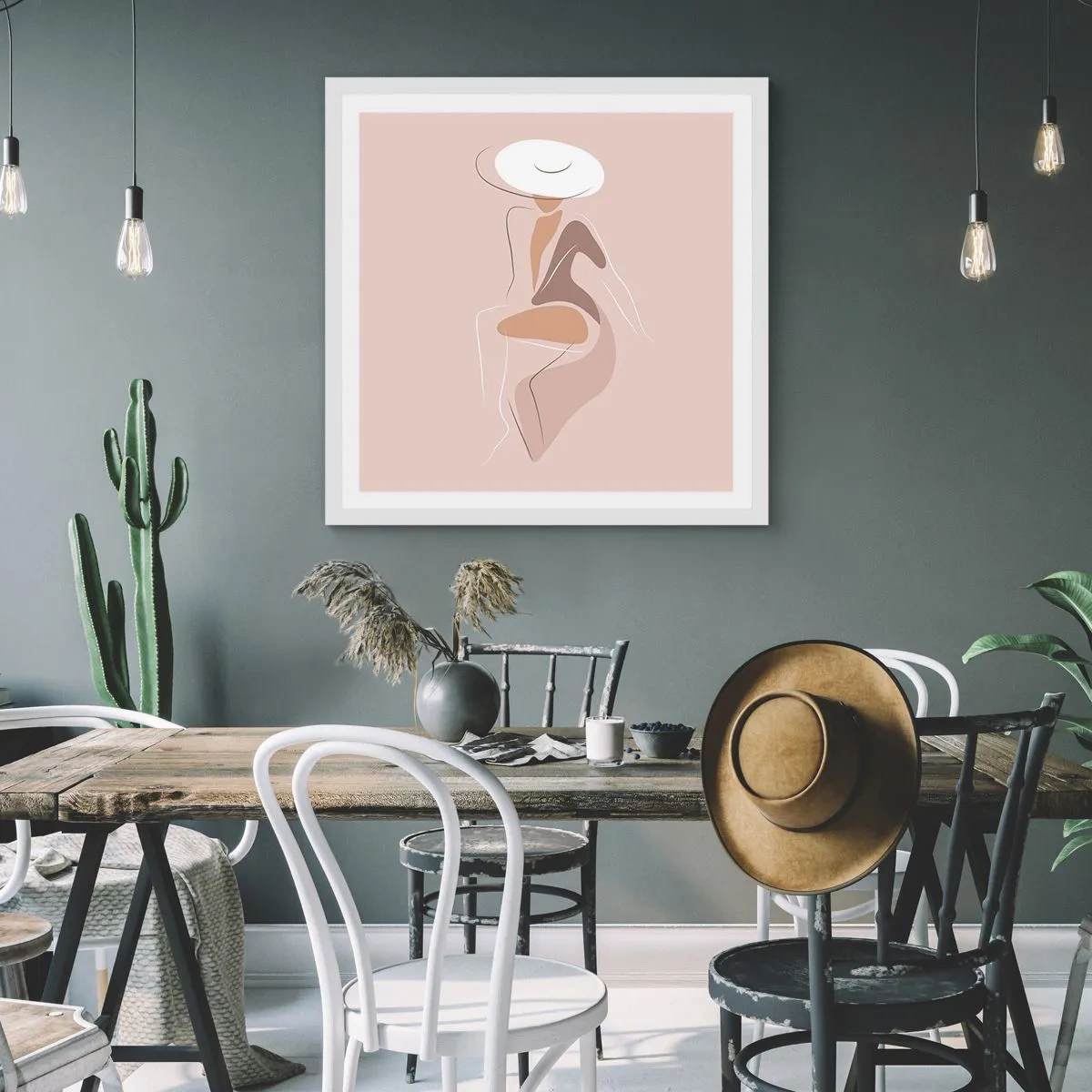 Póster en marco blanco - Una auténtica dama - 40x40 cm