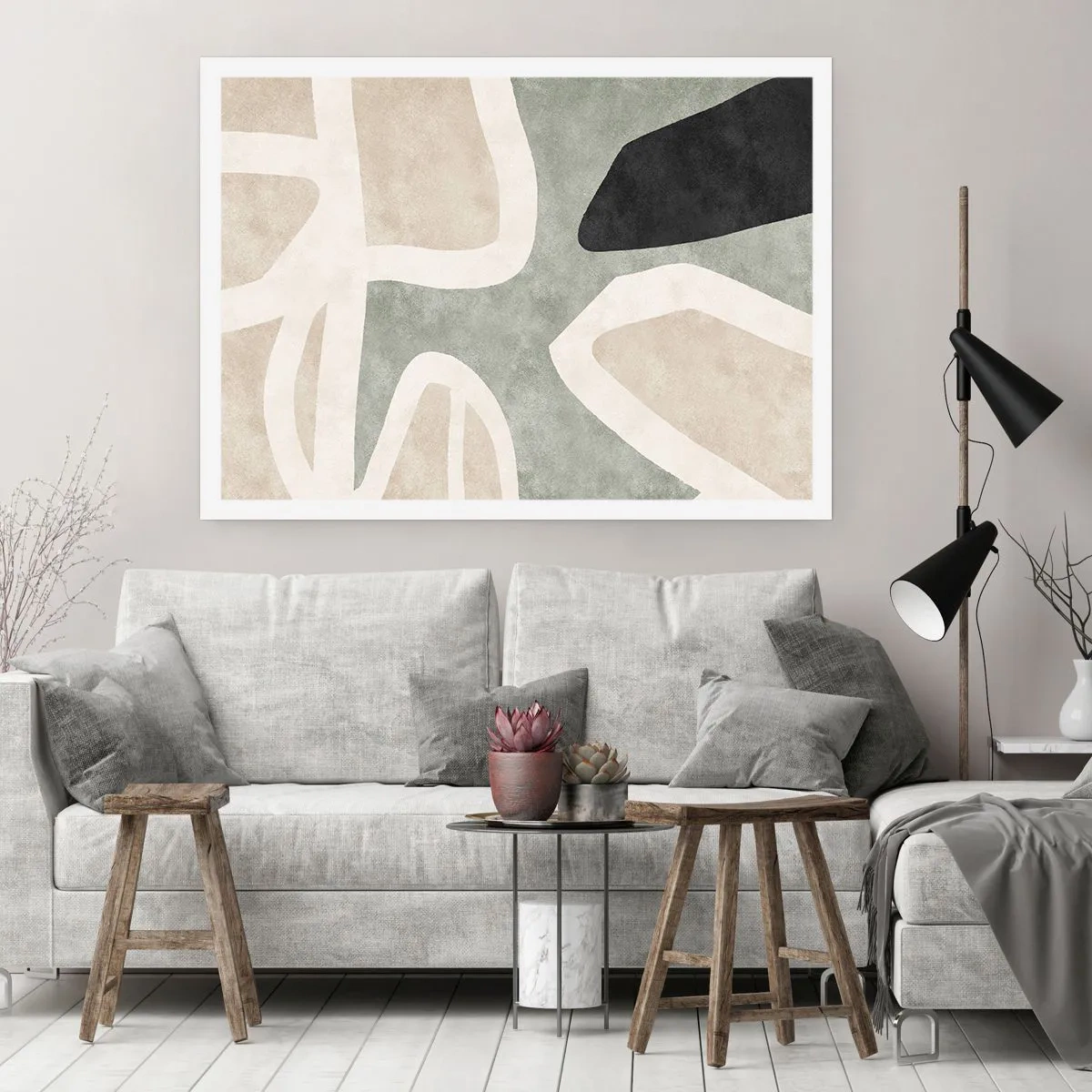 Póster - Composición con un toque negro - 70x50 cm