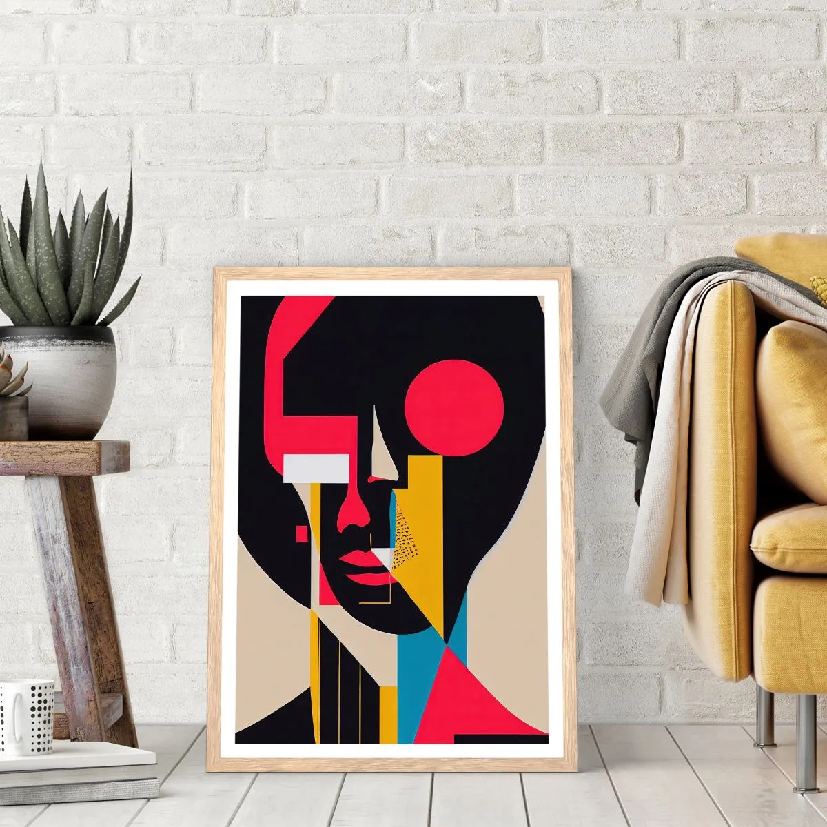 Póster en marco roble claro - Su mundo interior - 70x100 cm