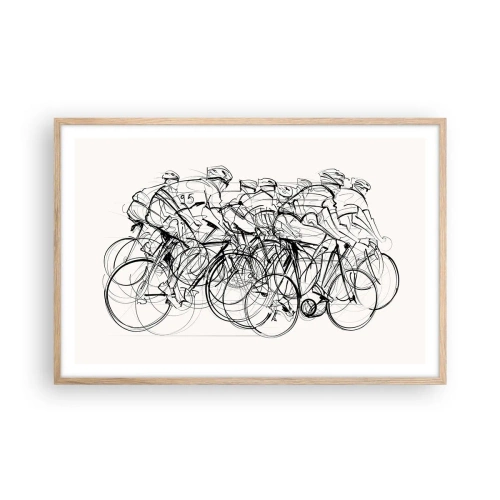 Póster en marco roble claro - Juntos como un equipo - 91x61 cm