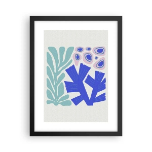 Póster en marco negro - Jardín submarino - 30x40 cm