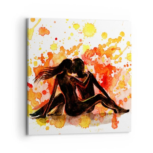 Cuadro sobre lienzo - Impresión de Imagen - Momento romántico - 70x70 cm