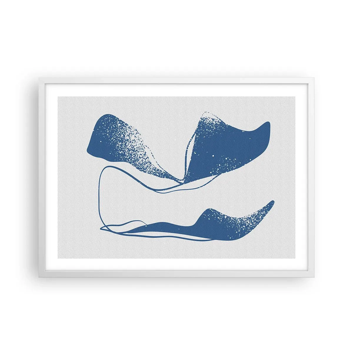 Póster en marco blanco - Abstracción con alas - 70x50 cm