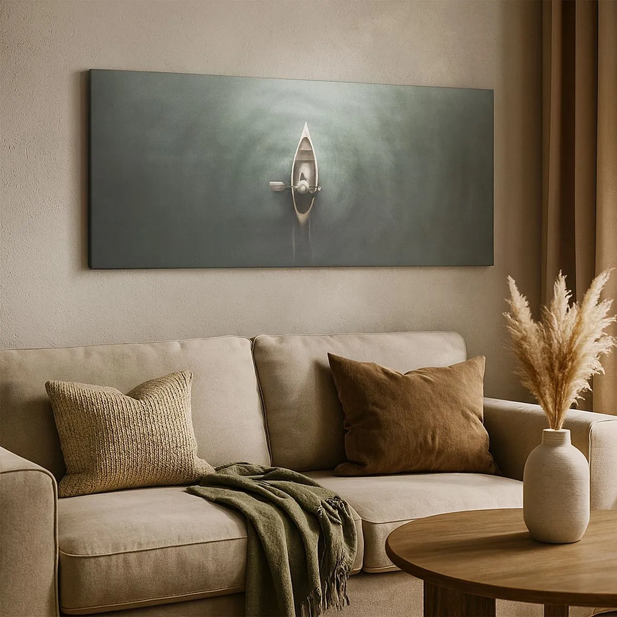 Cuadro sobre lienzo - Impresión de Imagen - A través de un lago iluminado por la luna - 100x40 cm