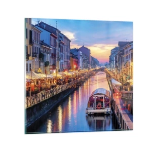 Cuadro sobre vidrio - Impresiones sobre Vidrio - Una noche de luz y diversión - 50x50 cm